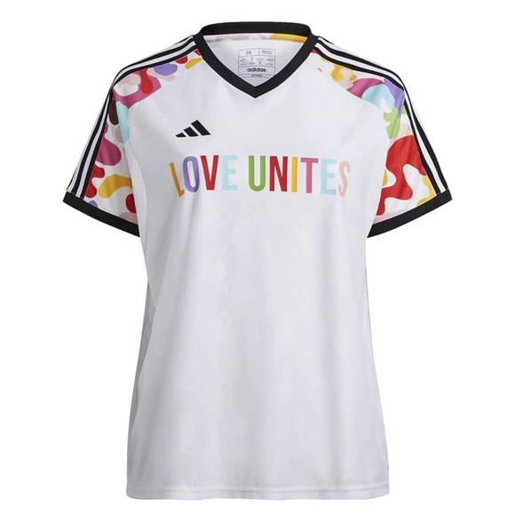 NEW BNWT Adidas Women's Pride Prematch Jersey size 1X (Plus Size) (HY9633) - Picture 1 of 6
